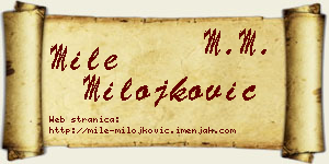 Mile Milojković vizit kartica